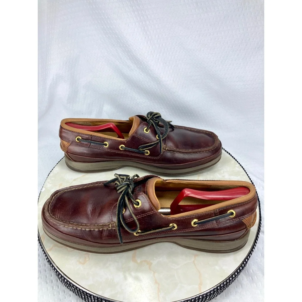 Sperry Gold Cup ASV Amaretto Boat Shoes Mens 10 Brown Leather 2-Eye Deck Loafers